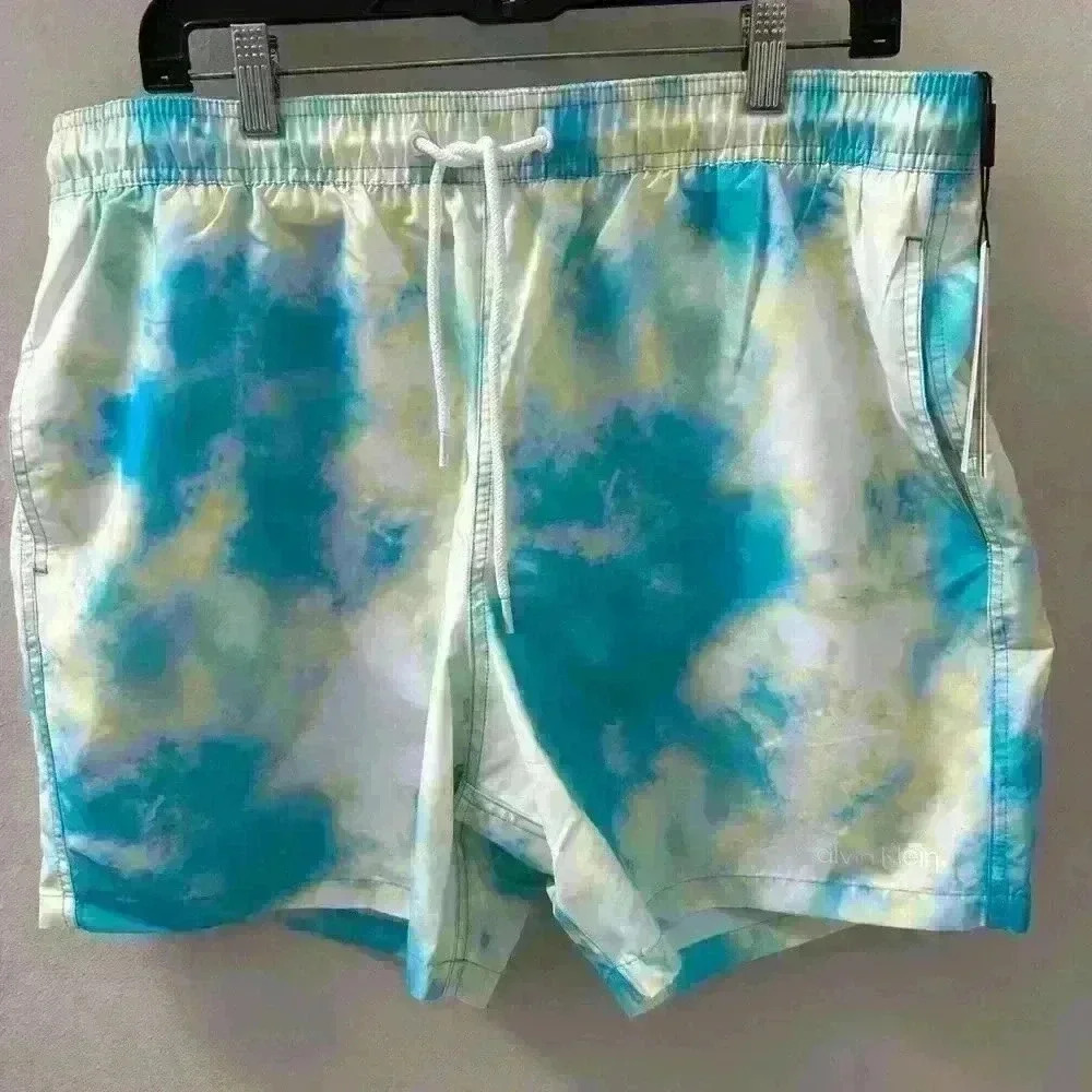 Men's Calvin Klein, extra large multicolored lined bathing suit. NWT